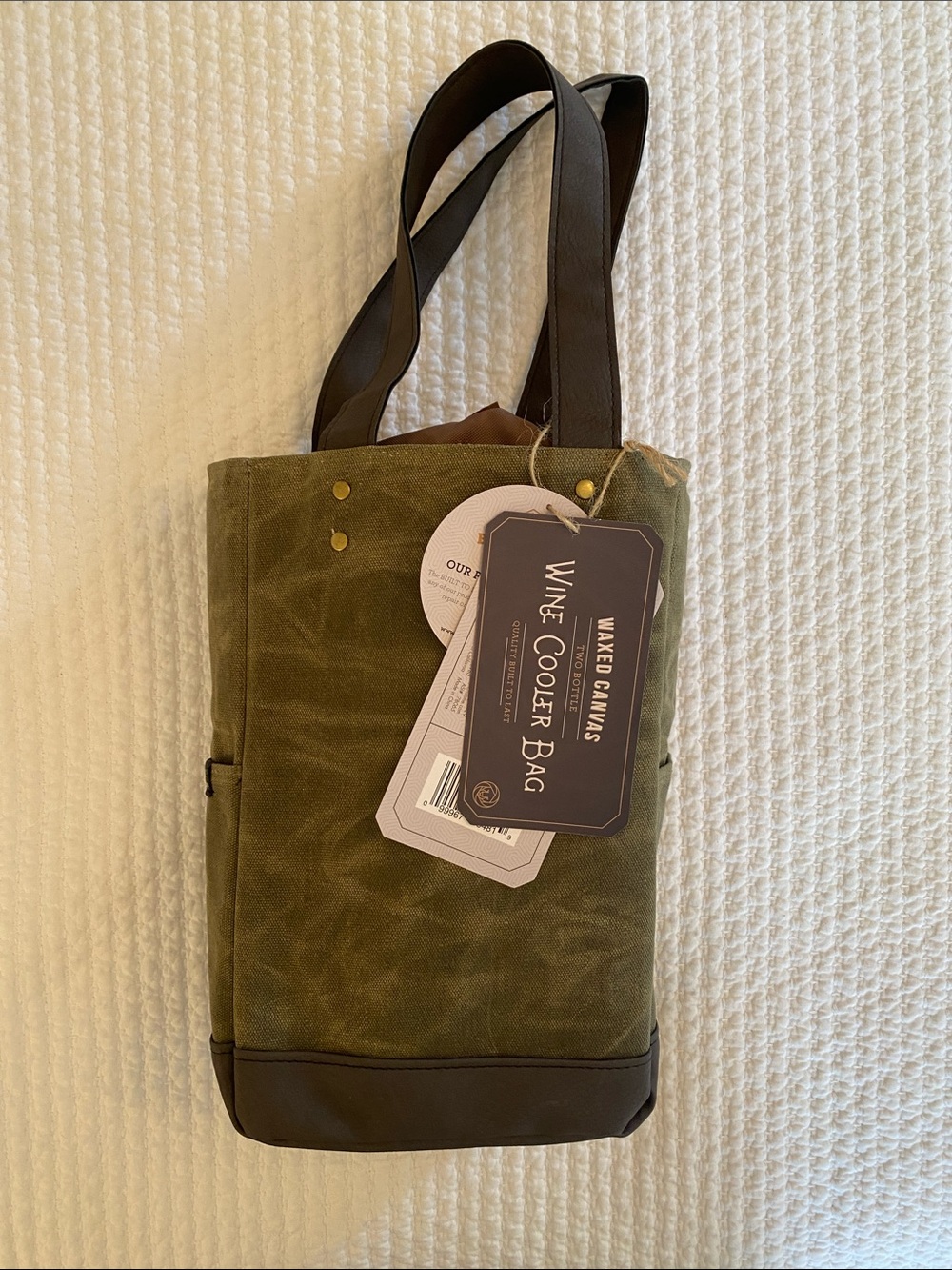 NWT Legacy Waxed-Canvas Two Bottle Cooler Bag